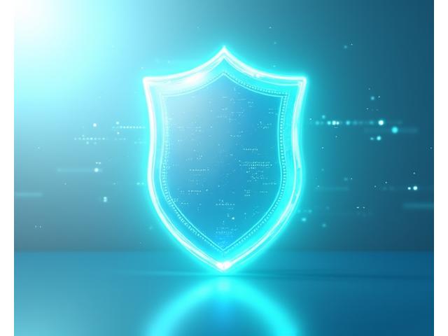 データの安全とプライバシー保護を象徴するデジタルシールド