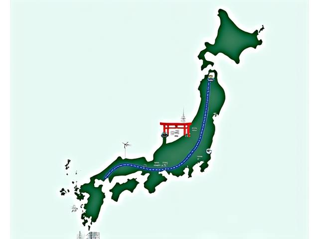 日本の主要観光地が示されたドライブマップ